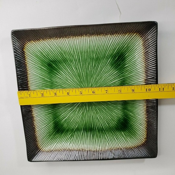 Kon Tiki Green Caldo Freddo Dinner Plate 11 inches Square Coastal Beach Island - Picture 4 of 4